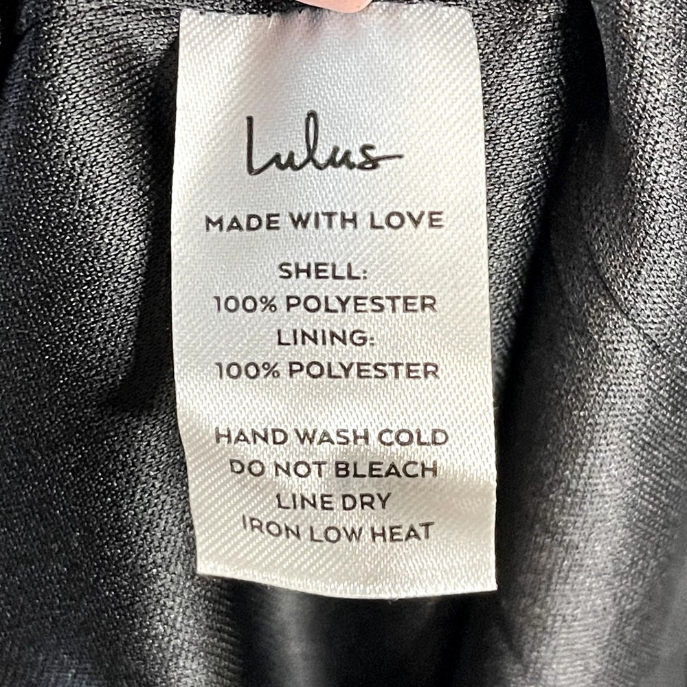 NWT Lulus Total Temptation Black Textured Faux-Wrap Midi Dress LBD Size Small - Picture 8 of 8